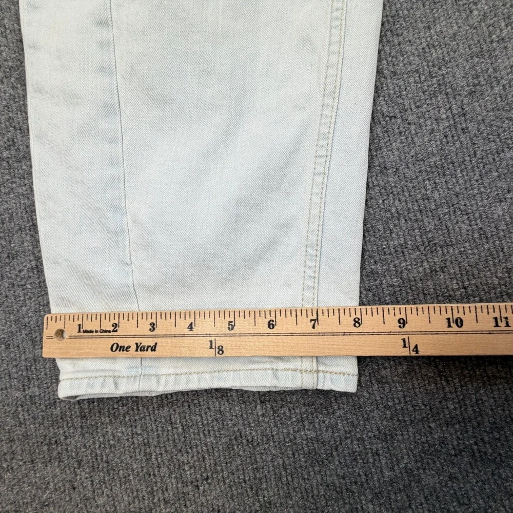 Old Navy High Rise Baggy Barrel Leg Jeans Womens 2 Light‎ Wash Blue Seam Detail